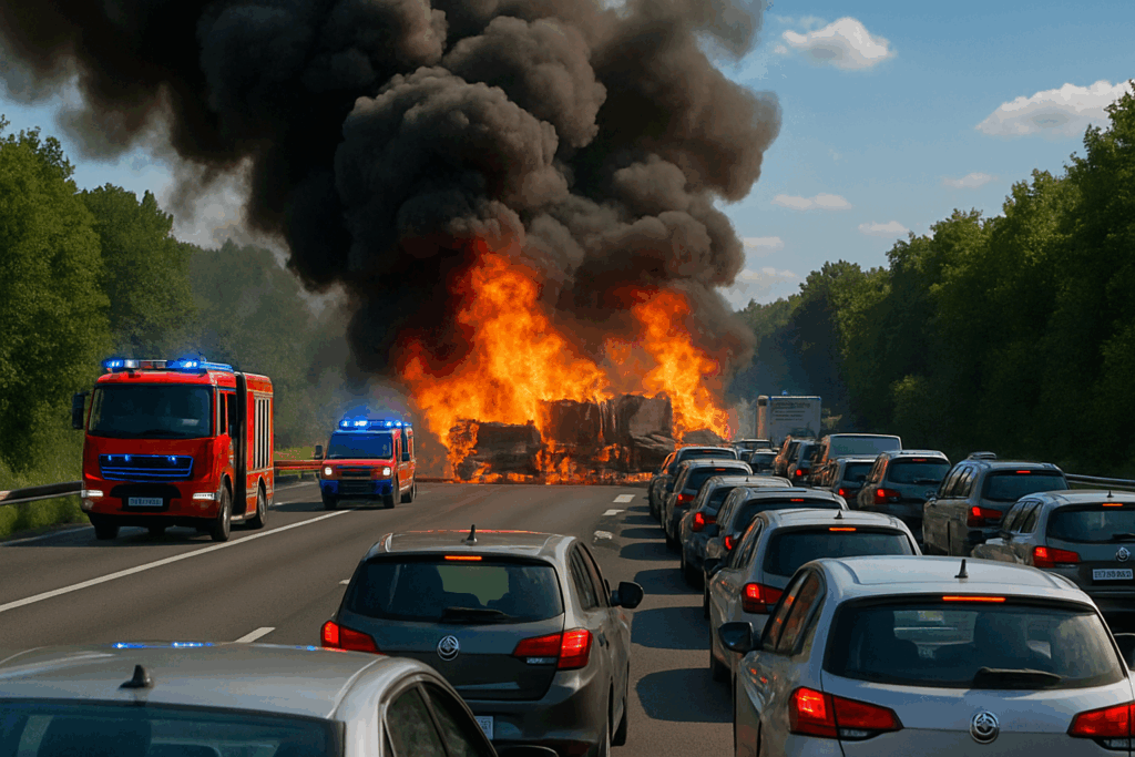 Un accident sur l’A63 entraîne un incendie et crée un bouchon de plusieurs kilomètres dans les Landes